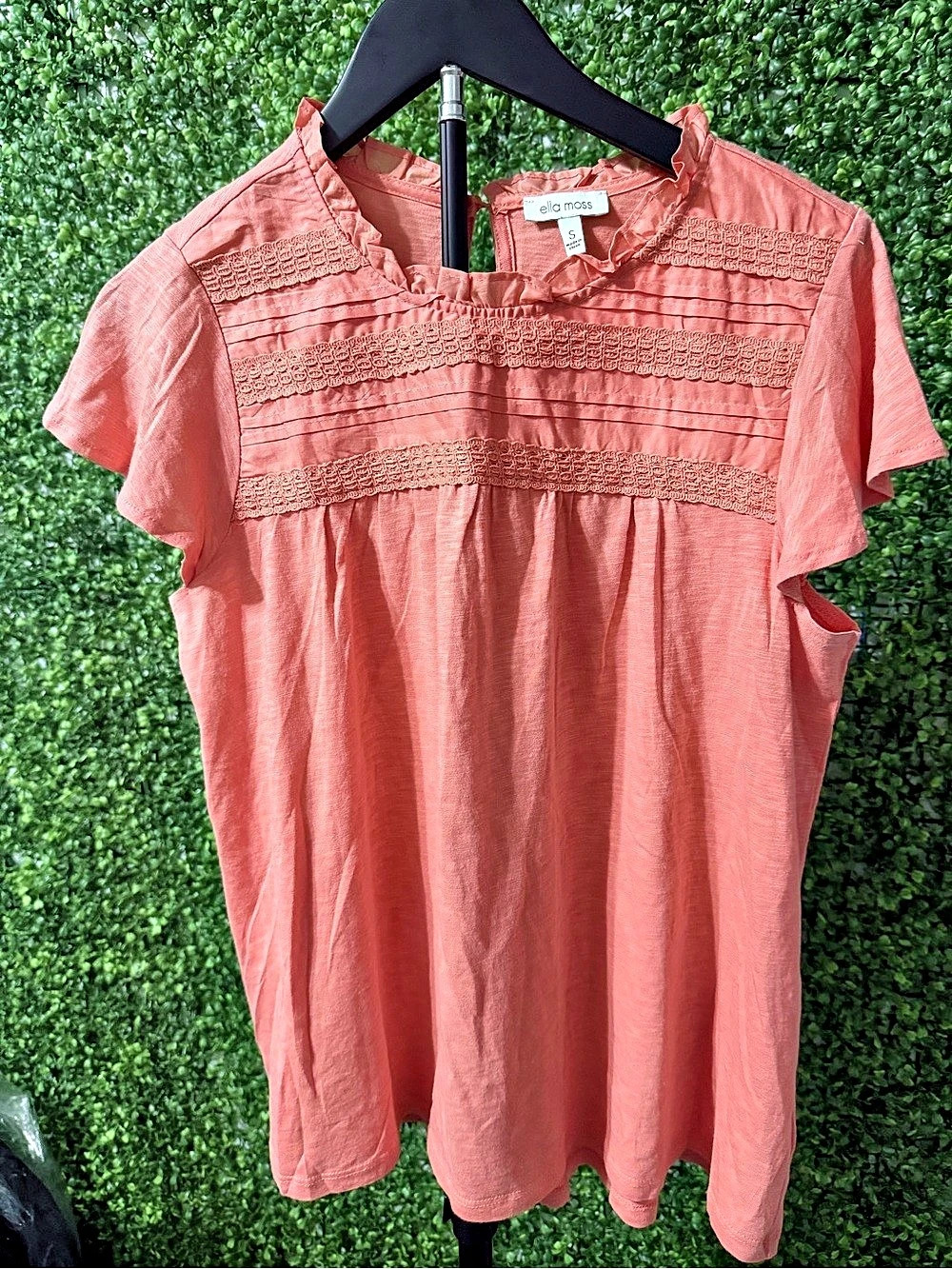 ella moss Short Sleeve Blouse in Pink Small Like New
